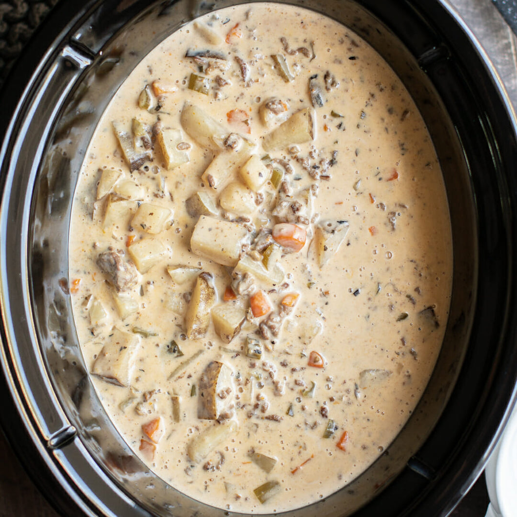 Soup Freezer Prep-Cheeseburger Soup
