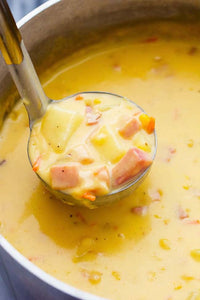 Soup Freezer Prep-Cheesy Ham and Potato Soup